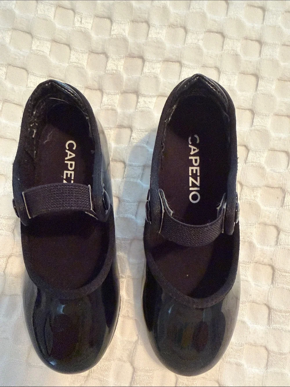 Capezio Black Patent Mary Jane Tap Shoes for Kids 8M